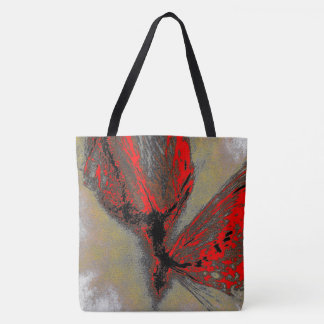 Red Abstract Bloom – Artistic Tote Bag トートバッグ