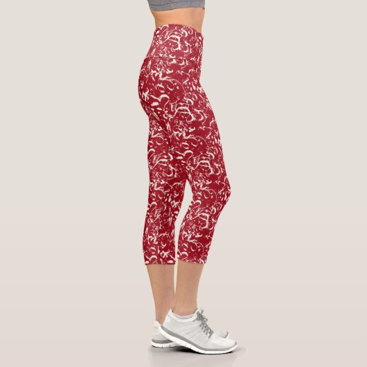 Red Abstract Capris カプリレギンス (右)