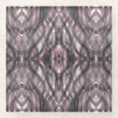 Red Abstract Dark Crimson Watercolor Art ガラスコースター (正面)