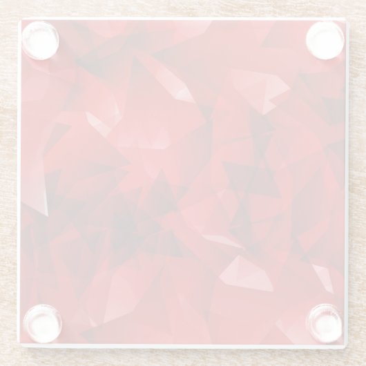 Red Abstract Geometric Design-51083 ガラスコースター (裏面)