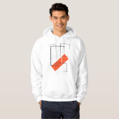 Red Abstract Geometric Streetwear Hoodie パーカ (正面フル)