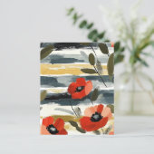 Red Abstract Poppy Floral Scrapbook Paper (スタンド正面)