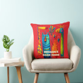 Red Abstract Safari Pals Kids Throw Pillow クッション (椅子)