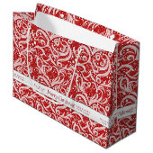 Red Abstract Snowflake Pattern#10 ID1009 ラージペーパーバッグ (正面アングル)