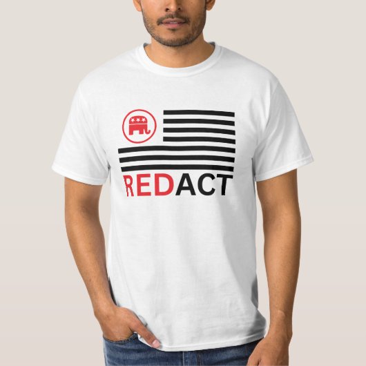 Red Act concept with GOP and Epstein files T-Shirt Tシャツ (正面)