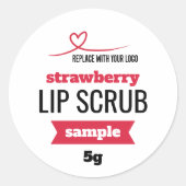 Red Add Your Logo Lip Scrub Sample Product ラウンドシール (正面)