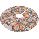 Red Admiral蝶ピンクの背景 ブラッシュドポリエステルツリースカート (アングル)