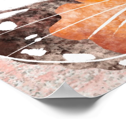 Red Admiral蝶ピンクの背景 ポスター (角)