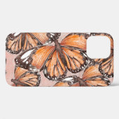 Red Admiral蝶ピンクの背景 Case-Mate iPhoneケース (裏面 (横))
