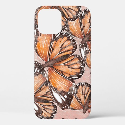 Red Admiral蝶ピンクの背景 Case-Mate iPhoneケース (裏面)