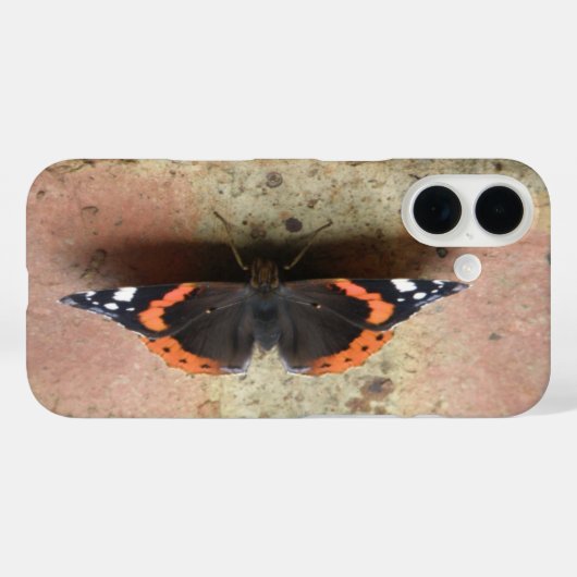 Red Admiral Butterfly iPhoneケース Case-Mate iPhoneケース (裏面 (横))