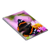 Red Admiral Butterfly Spiral notebook ノートブック (右側)