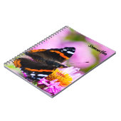 Red Admiral Butterfly Spiral notebook ノートブック (左側)