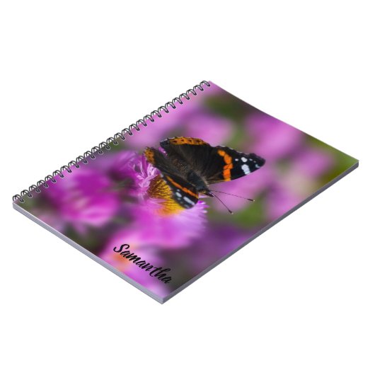Red Admiral Butterfly Spiral notebook ノートブック (左側)