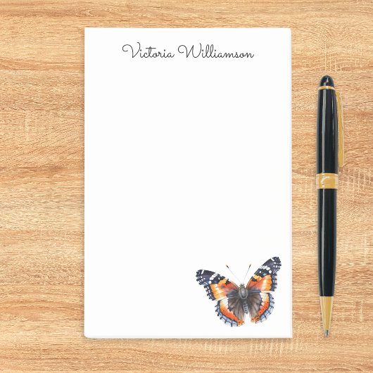 Red Admiral Butterfly Watercolor Personalized ポストイット