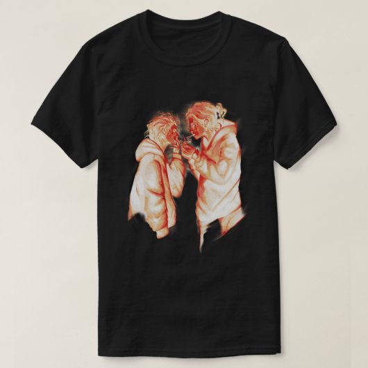 Red Aesthetic Anime Boys Smoking Tシャツ (デザイン正面)