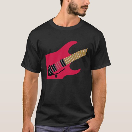 Red Air Guitar Player Joke Air Guitarist Musicians Tシャツ (正面)