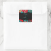 Red Alcohol Ink Birthday Party スクエアシール (バッグ)