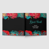 Red Alcohol Ink Sweet 16 Birthday Party  ゲストブック (全面)