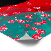 Red Alcohol Ink Sweet 16 Birthday Party Welcome ポスター (角)