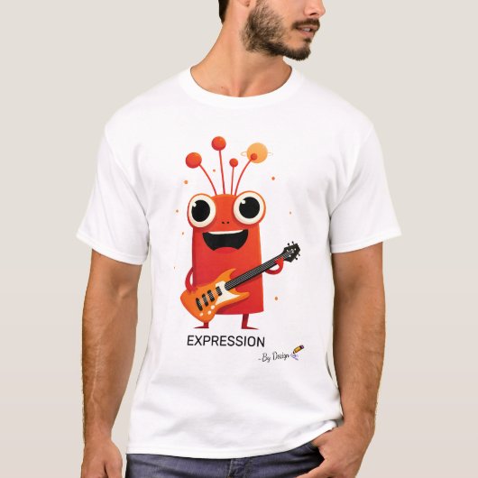 Red Alien with Guitar | EXPRESSION - By Design Tシャツ (正面)