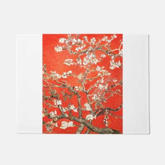 Red Almond Blossoms - Vincent Van Gogh ドアマット (正面)