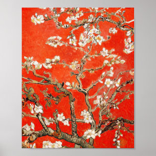 Red Almond Blossoms Vincent Van Gogh ポスター