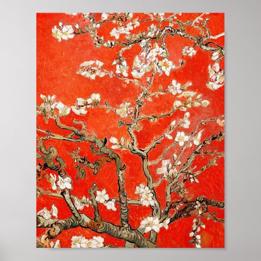 Red Almond Blossoms Vincent Van Gogh ポスター (正面)