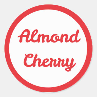 RED Almond Cherry Flavor Round Sticker ラウンドシール