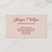 Red & Almond Stripes & Bow Retro 名刺 (裏面)