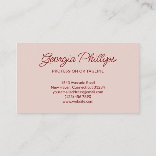 Red & Almond Stripes & Bow Retro 名刺 (裏面)