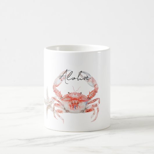 Red Aloha Crab コーヒーマグカップ (中央)
