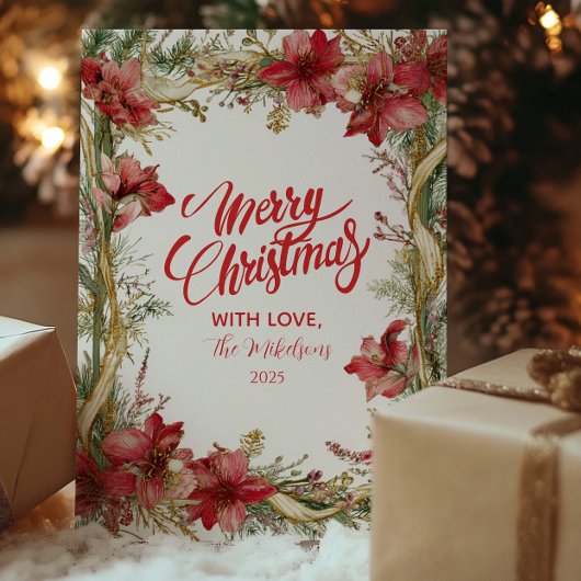 Red Amaryllis Christmas シーズンカード