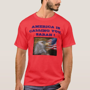 RED-AMERICAは、サラ電話しています Tシャツ