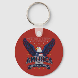 Red America 250th Anniversary Business QR Code  キーホルダー