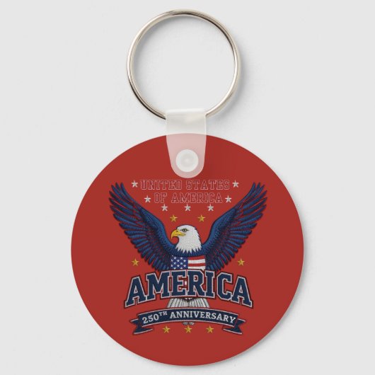 Red America 250th Anniversary Business QR Code  キーホルダー (正面)