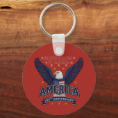 Red America 250th Anniversary Business QR Code  キーホルダー (正面)