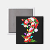 Red &amp; White Candy Cane Crew Christmas Santa Ha マグネット (正面/裏面)