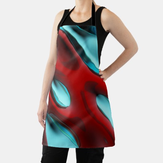 Red and Aqua Abstract エプロン (インサイチュ)