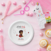 Red and Black African American Ladybug Baby Shower ペーパープレート (パーティー)