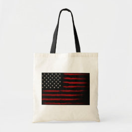 Red and Black American Flag トートバッグ