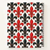 Red and Black Baroque Fleur-de-lis Pattern Design  ノートブック (裏面)