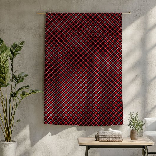 Red and Black Blanket – Classic Tartan Cabin Style フリースブランケット