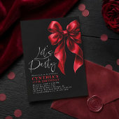 Red and Black Bow Luxury Elegant Gala Birthday 招待状