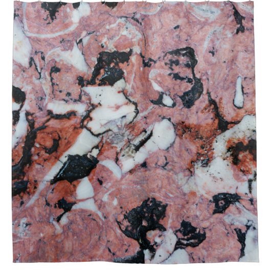 Red and Black Brecciated Marble Stone Texture with シャワーカーテン (正面)