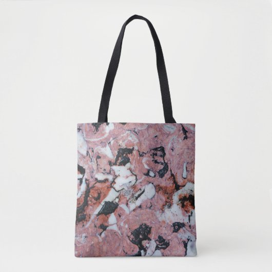 Red and Black Brecciated Marble Stone Texture with トートバッグ (正面)
