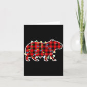Red And Black Buffalo Plaid Capybara Christmas Lig カード (正面)