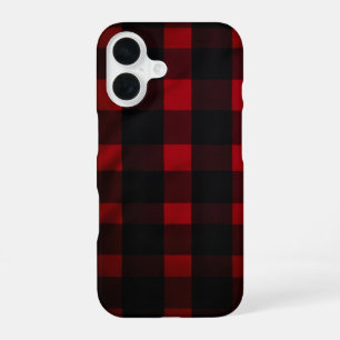 Red and Black Buffalo Plaid Pattern iPhone 16ケース