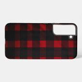 Red and Black Buffalo Plaid Pattern Samsung Galaxyケース (裏面横)