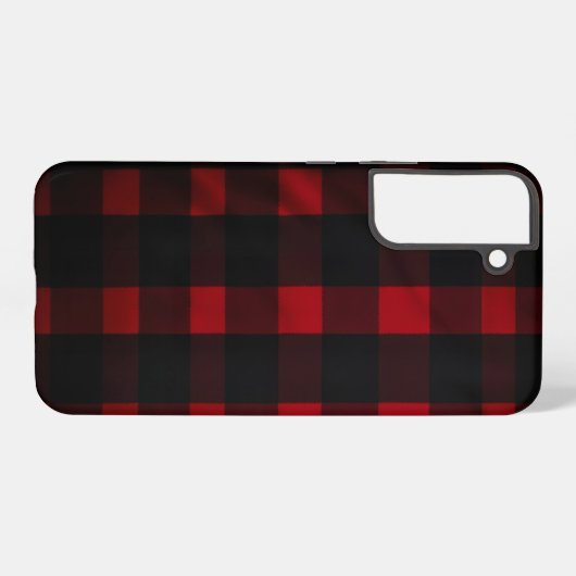 Red and Black Buffalo Plaid Pattern Samsung Galaxyケース (裏面横)